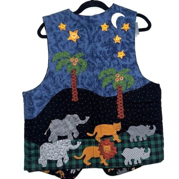Noahs Ark Quilted Vest With Animal Patterns - Picture 6 of 10